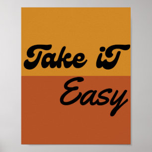 Poster Prenez les choses calmement - Rétro Groovy sur le 