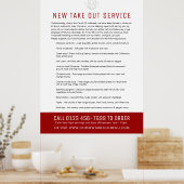 Poster Prenez note de l'état d'urgence et du nouveau menu (Cuisine)