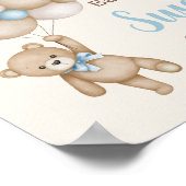 Poster Prenez soin Teddy Bear signe (Coin)