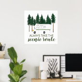 Poster PRENEZ TOUJOURS LA ROUTE PITTORESQUE Camping RV Ca (Bureau à domicile)