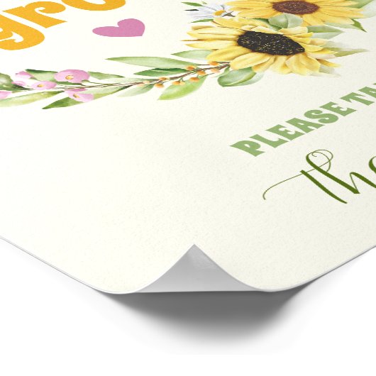 Poster Prenez Un Plante Faveur Pot Tournesol Mariage Invi (Coin)
