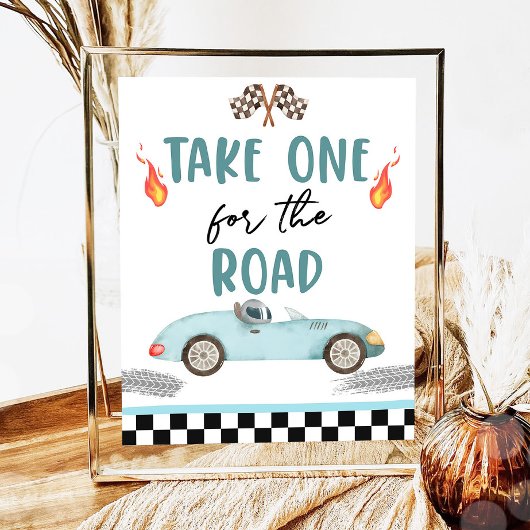 Poster Prenez un pour la voiture de course de route deux 