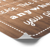 Poster Prenez un siège mariage signe en bois ou noir (Coin)