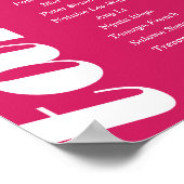 Poster Prenez un siège Pink Magenta Retro Style carte de  (Coin)