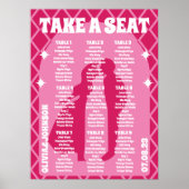 Poster Prenez un siège rose Magenta Retro Boho Arch Style (Devant)