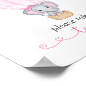 Poster Prenez un soin rose éléphant bébé fille douche (Coin)