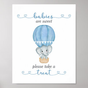 Poster Prenez un traitement Blue Elephant Baby Boy Douche
