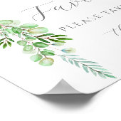 Poster Prenez une Faveur Signer Baby shower Bleu Ballons (Coin)