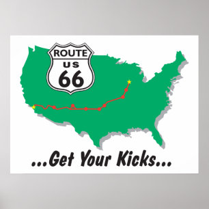 Poster Prenez Vos Coups De Pied Sur La Route 66
