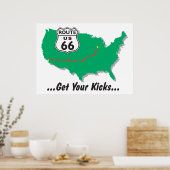 Poster Prenez Vos Coups De Pied Sur La Route 66 (Cuisine)