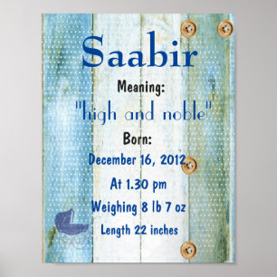 Poster Prénom signifiant garderie