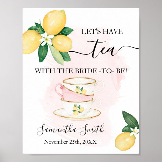 Poster Prenons le thé avec la future mariée Lemons Rose D (Devant)