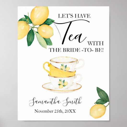 Poster Prenons le thé avec la future mariée Panneau de do (Devant)