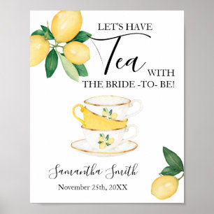Poster Prenons le thé avec la mariée pour être Pancarte d