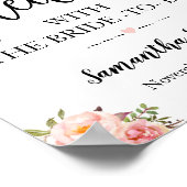 Poster Prenons le thé avec la mariée rose boho mariage (Coin)