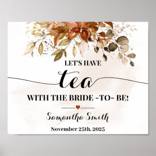 Poster Prenons le thé avec la mariée Shower de mariage d'