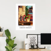 poster/prent 'Bourgondië Geraniums' Poster (Thuiskantoor)