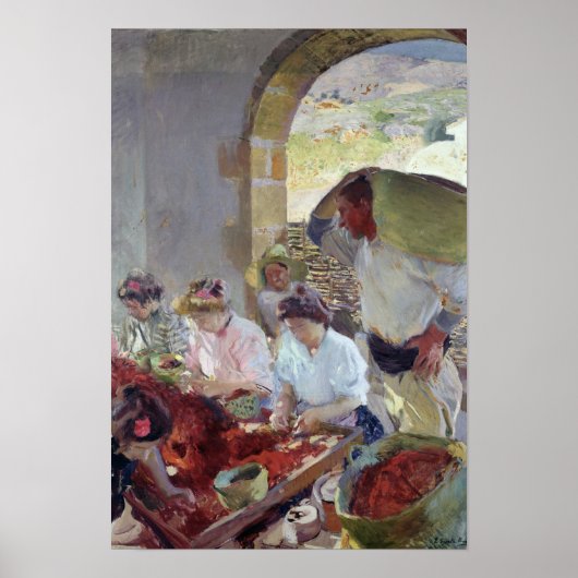 Poster Préparation des raisins secs, 1890 (Devant)