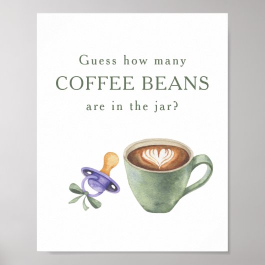 Poster Préparation du café - Combien de grains de café (Devant)