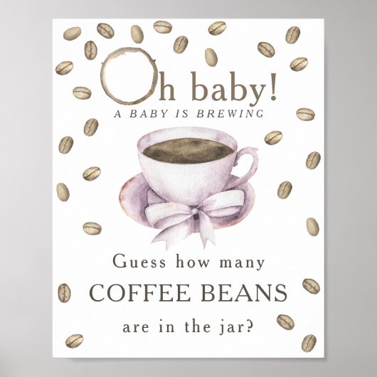 Poster Préparation du café - Combien de grains de café (Devant)
