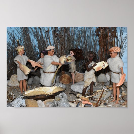 Poster Préparation d'une chasse préhistorique. (Devant)