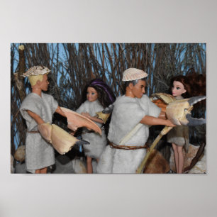Poster Préparation d'une chasse préhistorique.