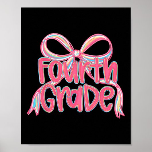 Poster Préparation rentrée 4e année rose nœud papillon Gi (Devant)