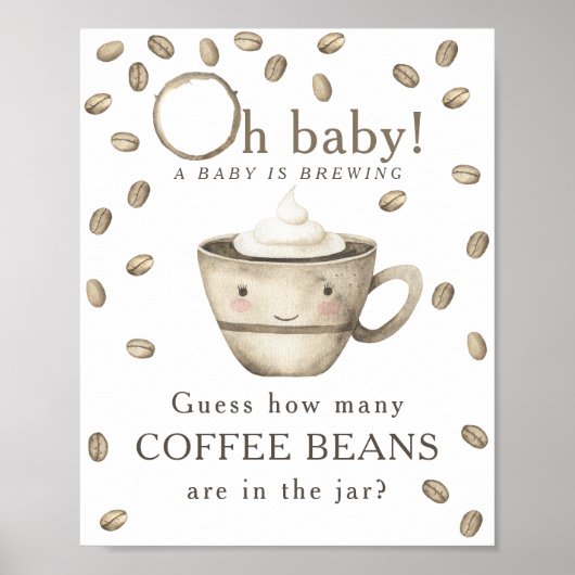 Poster Préparer du café - Combien de grains de café (Devant)