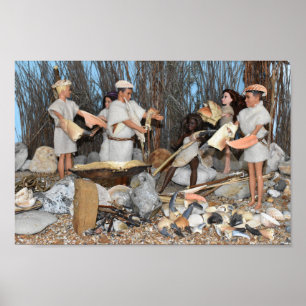 Poster Préparer une chasse préhistorique.