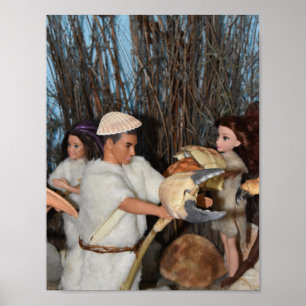 Poster Préparer une chasse préhistorique.