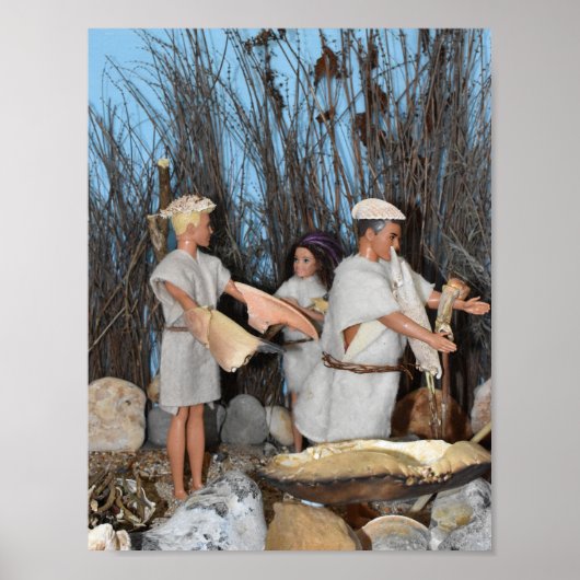 Poster Préparer une chasse préhistorique. (Devant)