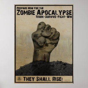 Poster Préparez-vous à l'affiche d'apocalypse de zombi