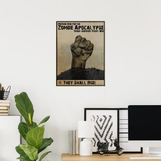 Poster Préparez-vous à l'affiche Zombie Apocalypse (Bureau à domicile)