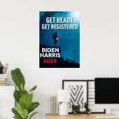 Poster Préparez-vous, inscrivez-vous Biden 2024 (Bureau à domicile)