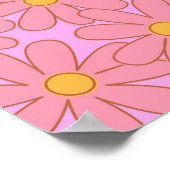 Poster Preppie Hippie rose violet Motif de fleurs (Coin)