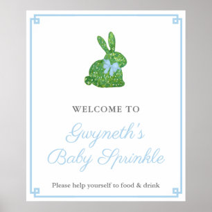 Poster Preppy Boxwood Rabbit Boy Baby Sprinkl Bienvenue