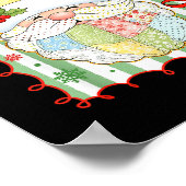 Poster Preppy Christmas Santa Claus Patchwork Xmas Women (Coin)