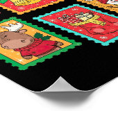 Poster Preppy Christmas Stamps Coquette Bow Reindeer Xmas (Coin)