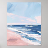 Poster Preppy Coastal Beach Gouache Art (Devant)