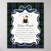 Poster Preppy Coquette Bow Bear Plaid Diaper Thoughts (Devant)