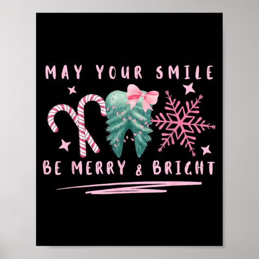 Poster Preppy Coquette Teeth May Your Smile Be Merry And (Devant)