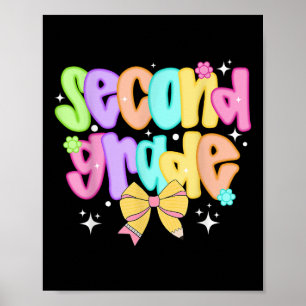 Poster Preppy Équipe Enseignante De Deuxième Année Bow Re