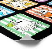 Poster Preppy Ghost Lecture Livres Enseignant Halloween L (Coin)