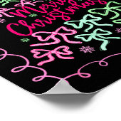 Poster Preppy Nk Coquette Bow Christmas Tree Girly Xmas H (Coin)