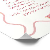 Poster Préppy Pastel Pink Stripes Dessert Bar (Coin)