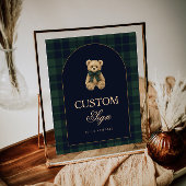 Poster Preppy Polo Teddy Bear Baby Shower Editable Table 