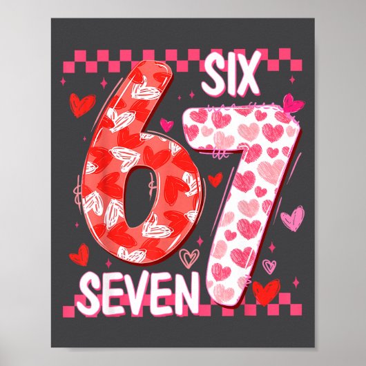 Poster Preppy Retro Coquette Bow 6 7 Six Seven Love Valen (Devant)