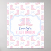 Poster Preppy Rodeo First Birthday Cowgirl Boots (Devant)