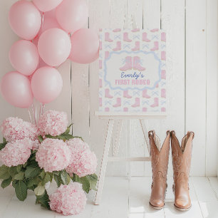 Poster Preppy Rodeo First Birthday Cowgirl Boots