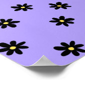 Poster Preppy violet noir Floral simple Motif de fleurs (Coin)